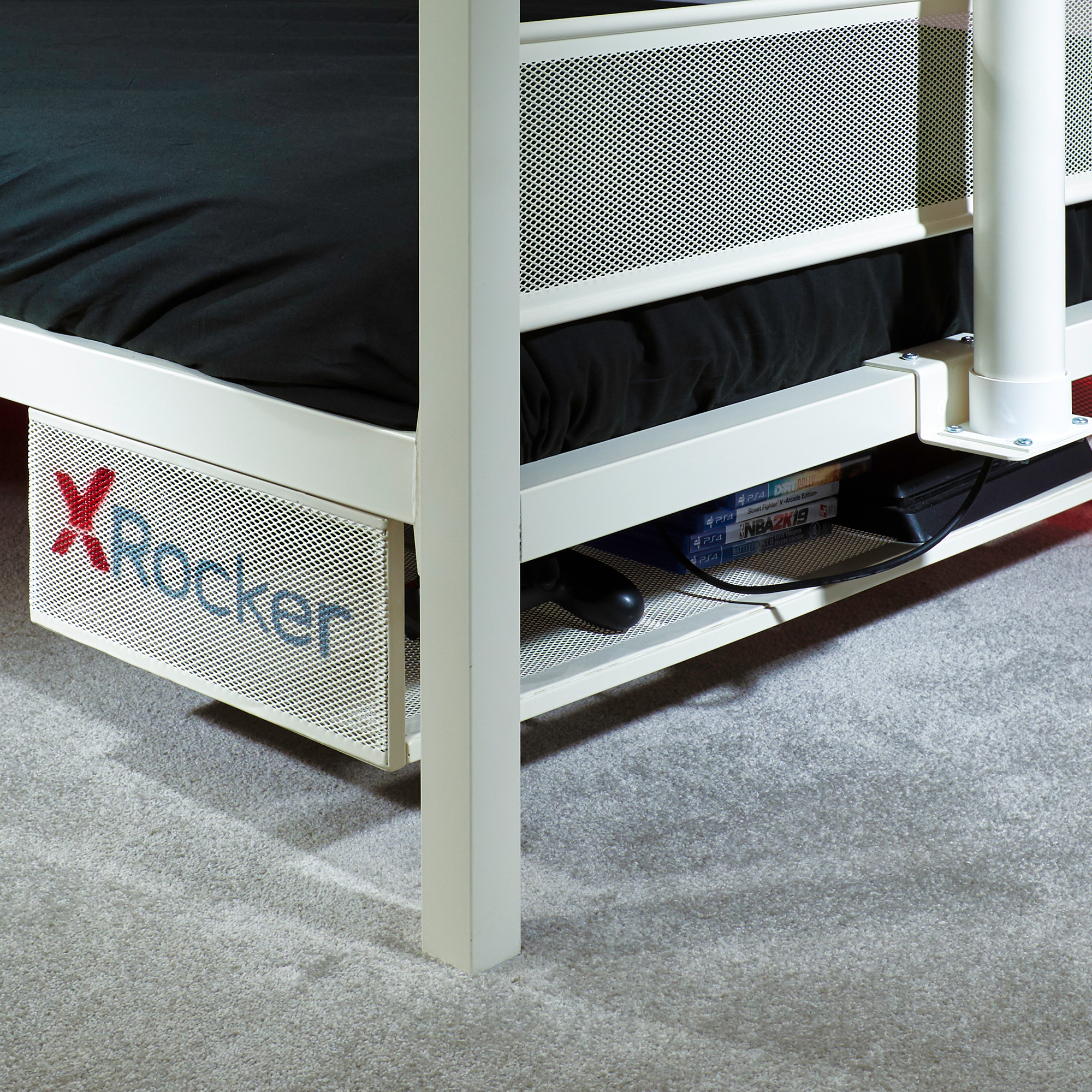 Xrocker 2020123 Gaming Einzelbett 90x190 cm Metall Weiß