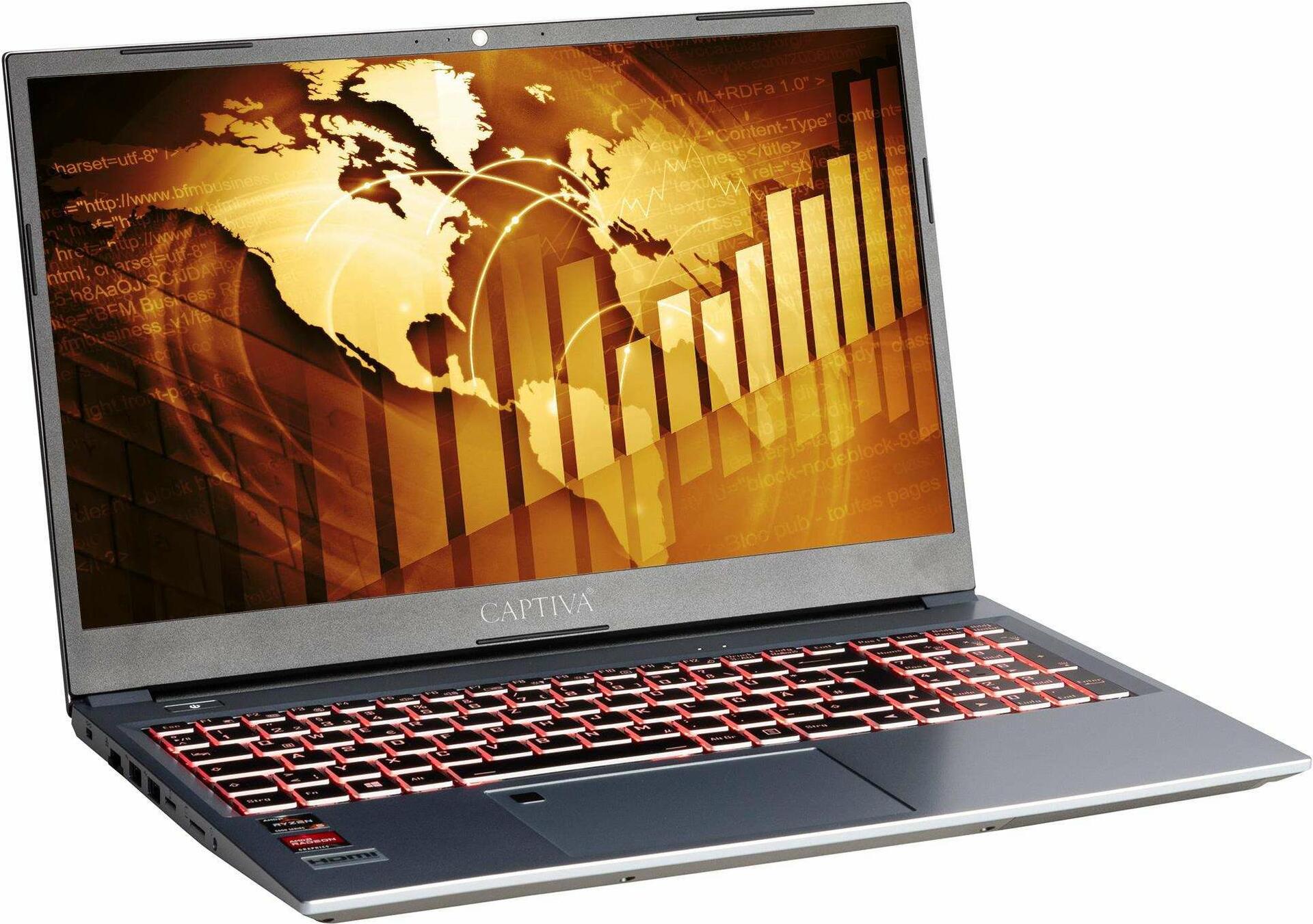 CAPTIVA Power Starter R71-729 Laptop Full HD AMD Ryzen™ 7 16 GB DDR4-SDRAM 2 TB SSD Wi-Fi 6 (802.11ax) Windows 11 Home Silber (71729)