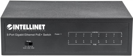Intellinet 8-Port Gigabit Ethernet PoE+ Switch (561204)