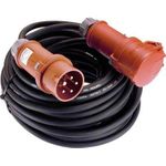 AS Schwabe Strom Verlängerungskabel [ CEE-Stecker - CEE-Kupplung] 16 A Schwarz 25.00 m 61015 (61015)