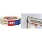 tesa Maler Krepp 4306 Premium Papierabdeckband, 30 mm x 50 m schwach gekreppt, speziell für Maleranwendungen im Innenraum - 1 Stück (04306-00005-03)