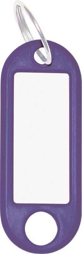 WEDO Schlüsselanhänger mit Ring, Durchmesser: 18 mm, blau aus Kunststoff, mit weißem, beschriftbarem, auswechselbarem (262 101803)