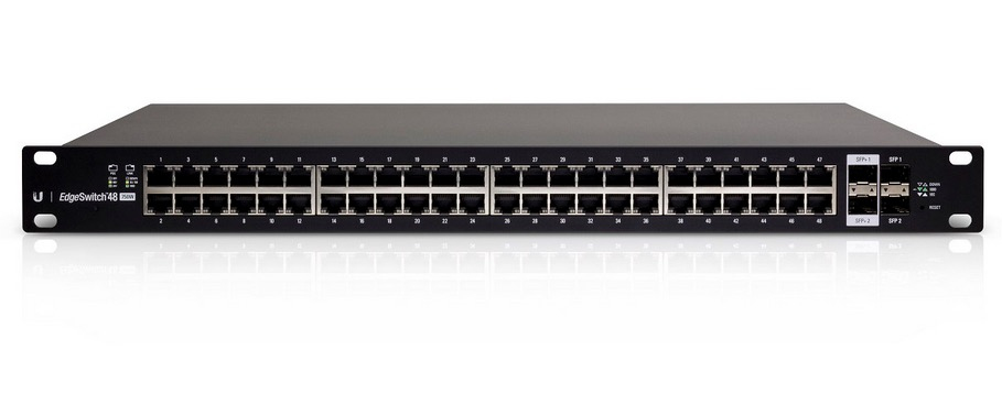 Ubiquiti EdgeSwitch 48 ES-48-500W Managed Switch 48x Gigabit PoE+ 2x SFP+ 2x SFP 500W Schwarz