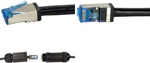 LogiLink Outdoor Patchkabel, Kat. 6A, S/FTP, 10 m, schwarz geschirmt, AWG26, Vollkupfer, 500 MHz, anti-UV & Öl - 1 Stück (CQ7093S)