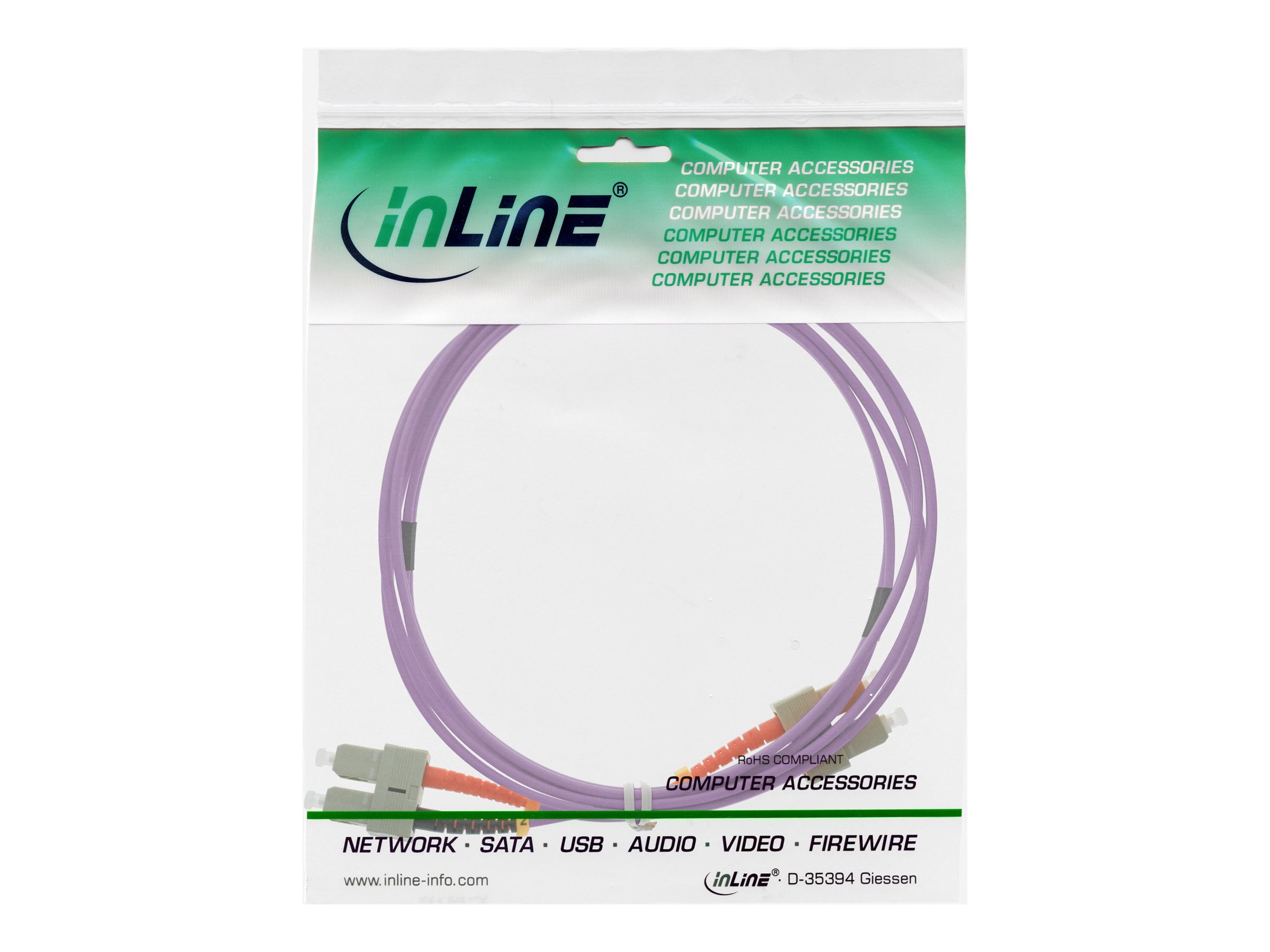 InLine Patch-Kabel SC multi-mode 15 m OM4 Violett