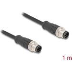 Delock M12 Kabel A-kodiert 8 Pin Stecker zu PVC 1 m (80806)