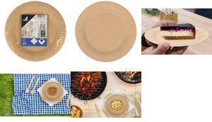 kangaro Papp-Teller, rund, Durchmesser: 190 mm, braun Einwegteller, aus stabilem Karton, lebensmittelecht, - 1 Stück (K-157401)