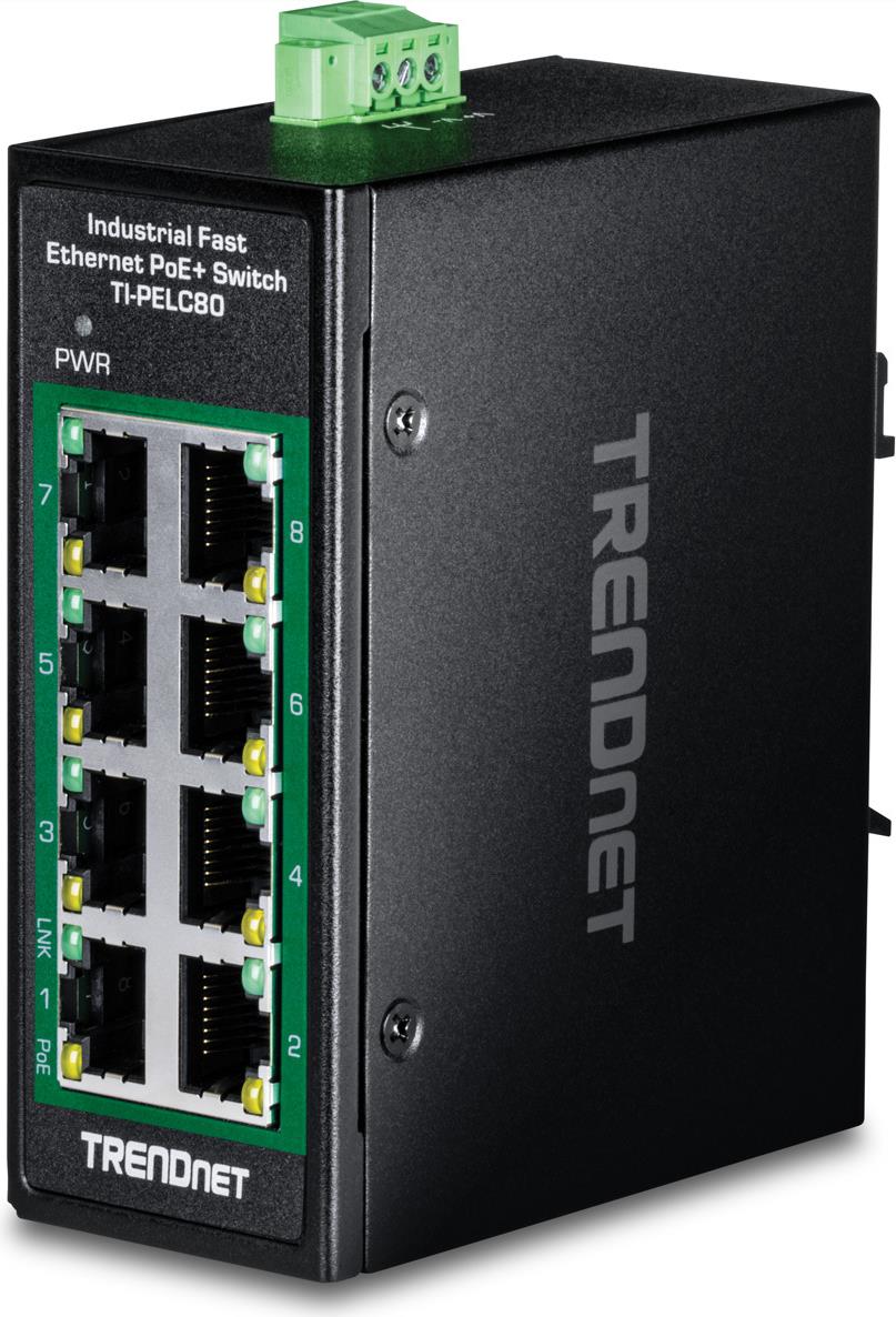 TRENDnet 8-PORT INDUSTRIAL FAST ETHERNE (TI-PELC80)