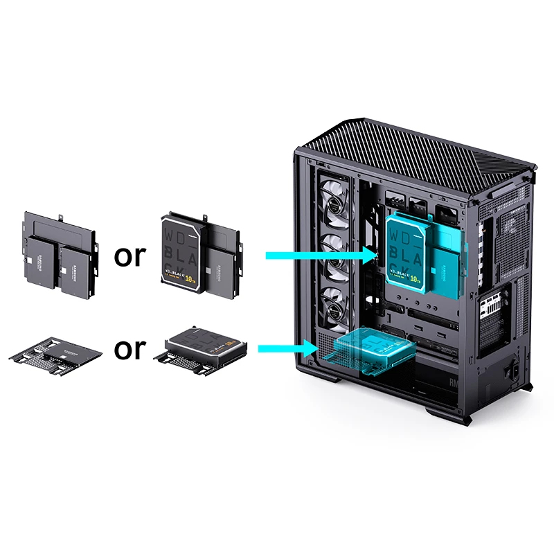 Jonsbo D400 Midi Tower ATX Tempered Glass Schwarz
