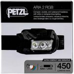 Petzl ARIA 2 HEADLAMP Schwarz Kompakte, robuste und wasserdichte Stirnlampe mit weißem oder rot/grün/blauem Licht, um die Nachtsicht und die Tarnung zu erhalten. 450 Lumen (E070BA00)
