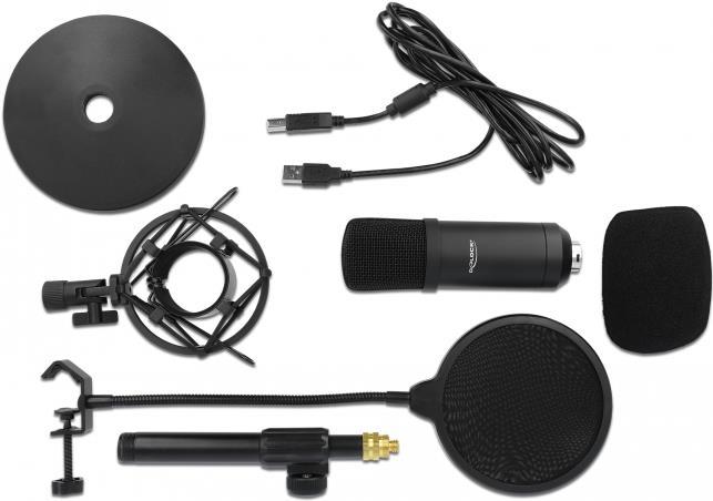 DeLOCK Professional USB Condenser Microphone Set for Podcasting and Gaming (66300)