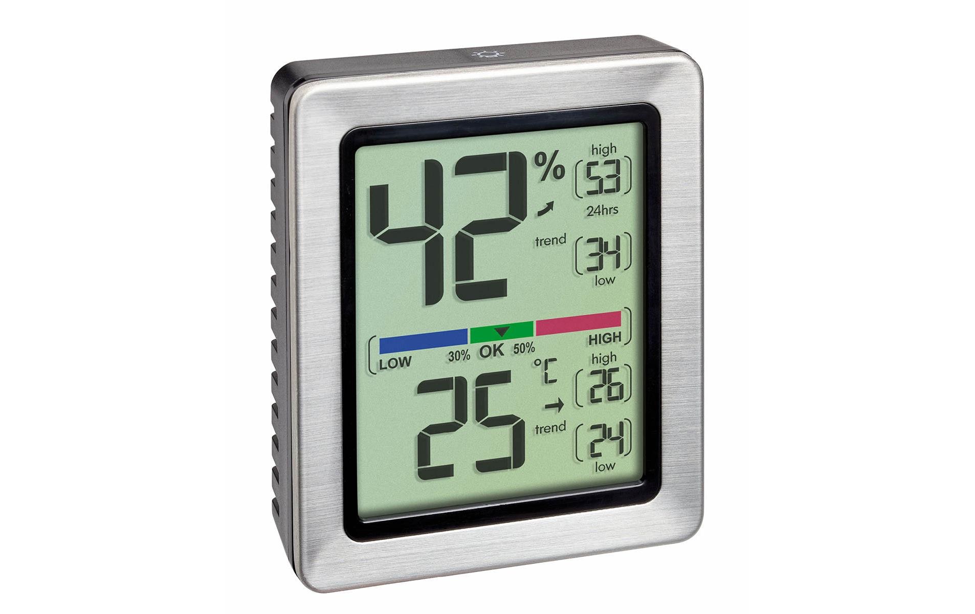 TFA Dostmann EXACTO Elektronisches Hygrometer Silber