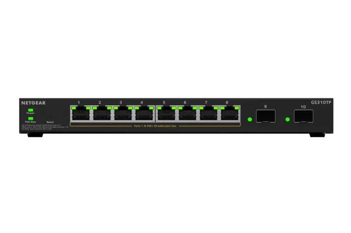 NETGEAR GS310TPv2 Managed Switch 8 x 10/100/1000 (PoE+) + 2 x SFP Schwarz