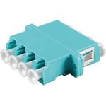 ACT Fiber optic LC quad adapter OM3. Connectors: LC/LC Lc quad adapter om3/om4 aqua (EA9008)