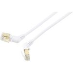 Renkforce RF-6071570 RJ45 Netzwerkkabel, Patchkabel CAT 8 S/FTP 0.50 m Weiß Steckkontakte 360° drehbar, Gewinkelter Kabelabgang 1 St. (RF-6071570)