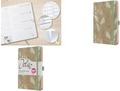 Sigel Wochenagenda Pure Sparkle Leaves Pflanze 2026 Mehrfarbig (J6803)