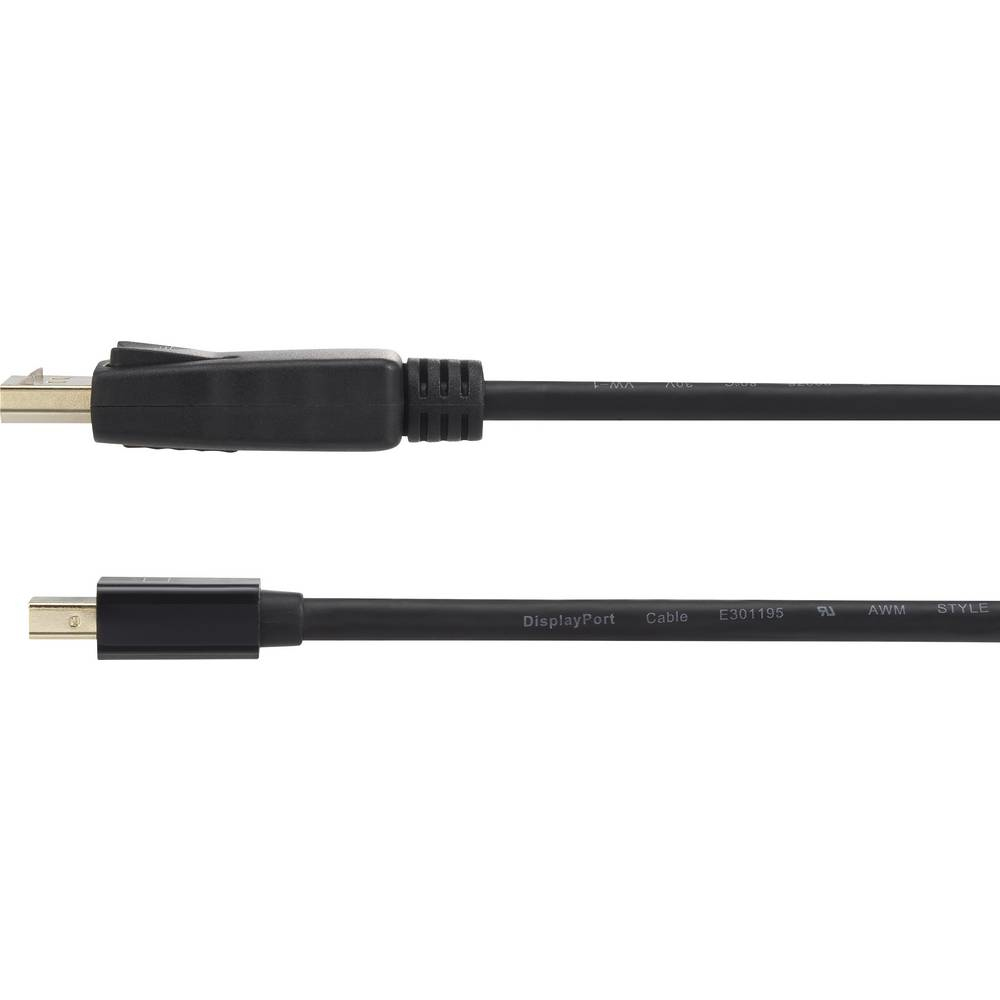 Renkforce Mini-DisplayPort auf DisplayPort Kabel 2 m 1.2 Schwarz