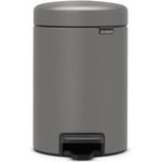 Brabantia 126260 Mülleimer 3 l Rund Kunststoff Grau (126260)