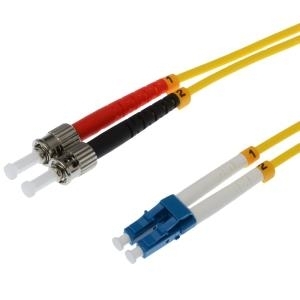 helos LWL Patchkabel 9/125µm OS2 LC/ST 20,0m LC Duplex Stecker/2x ST Stecker, gelb (126392)