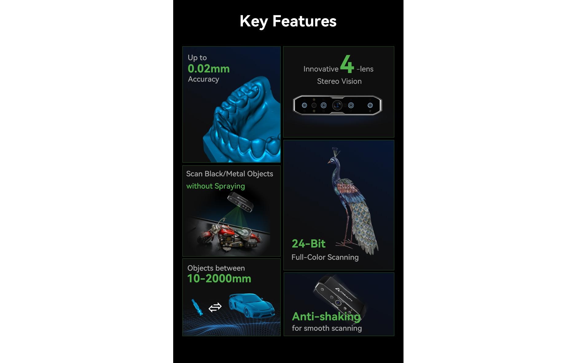 Creality CR-Scan Otter 3D-Scanner Schwarz