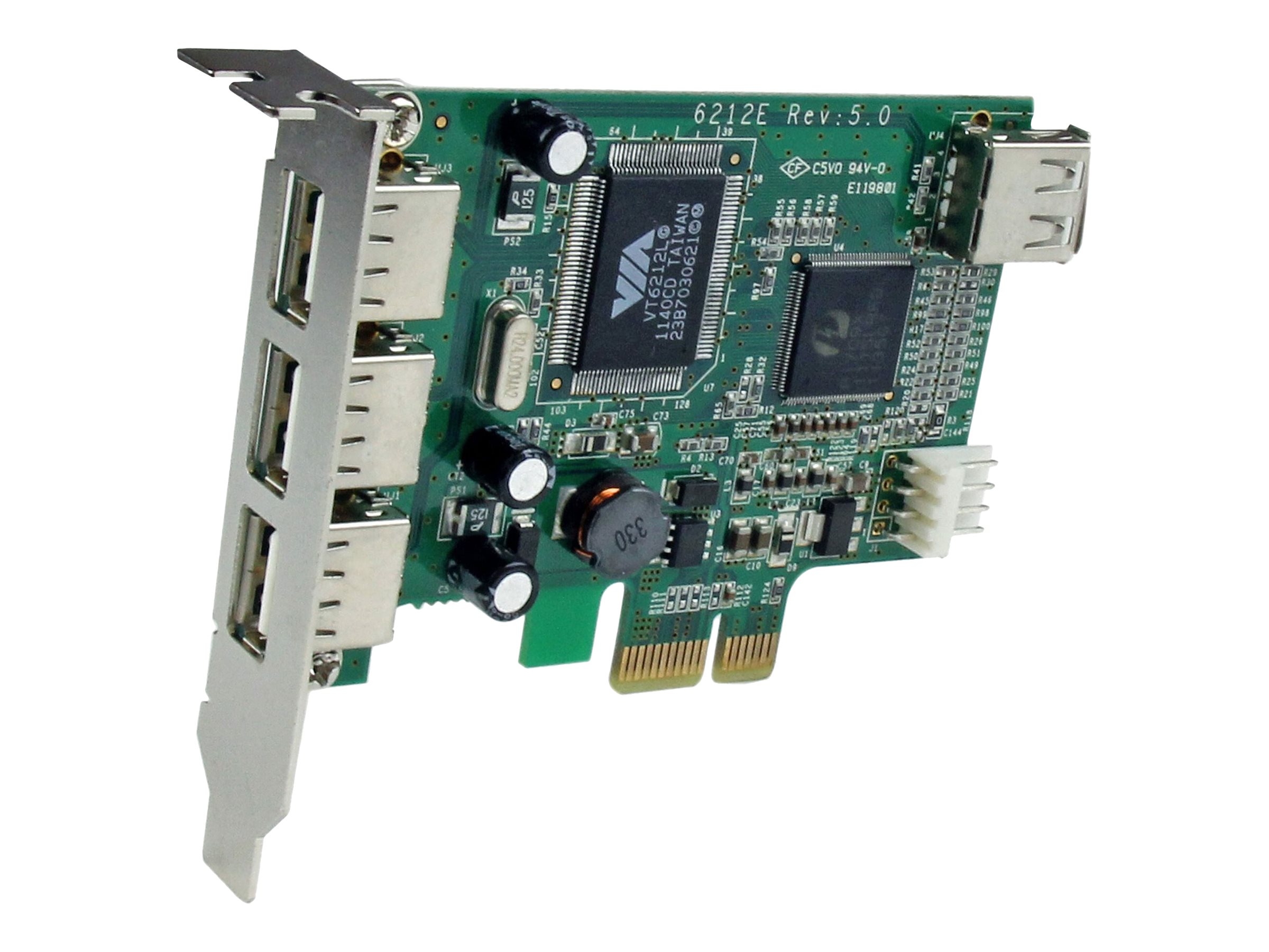StarTech.com PEXUSB4DP USB 2.0 PCI Express x1 Low Profile Schnittstellenkarte 4 Anschlüsse Grün