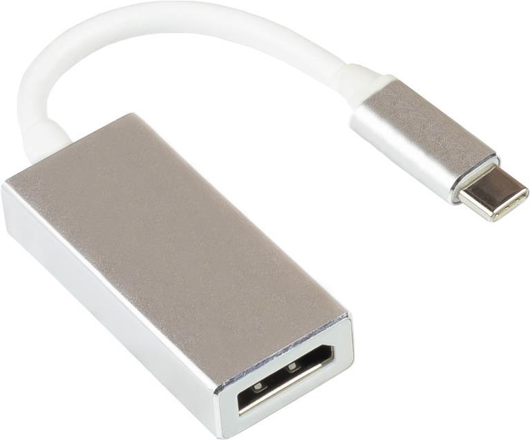 Alcasa GC-M0257 Videokabel-Adapter 0,15 m USB Typ-C DisplayPort Silber (GC-M0257)