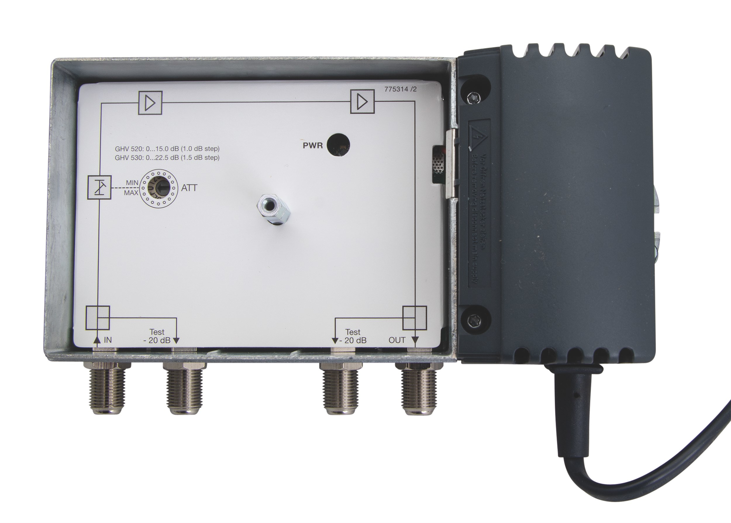Triax GHV 530 Hausanschlussverstärker 20 dB Schwarz/Silber