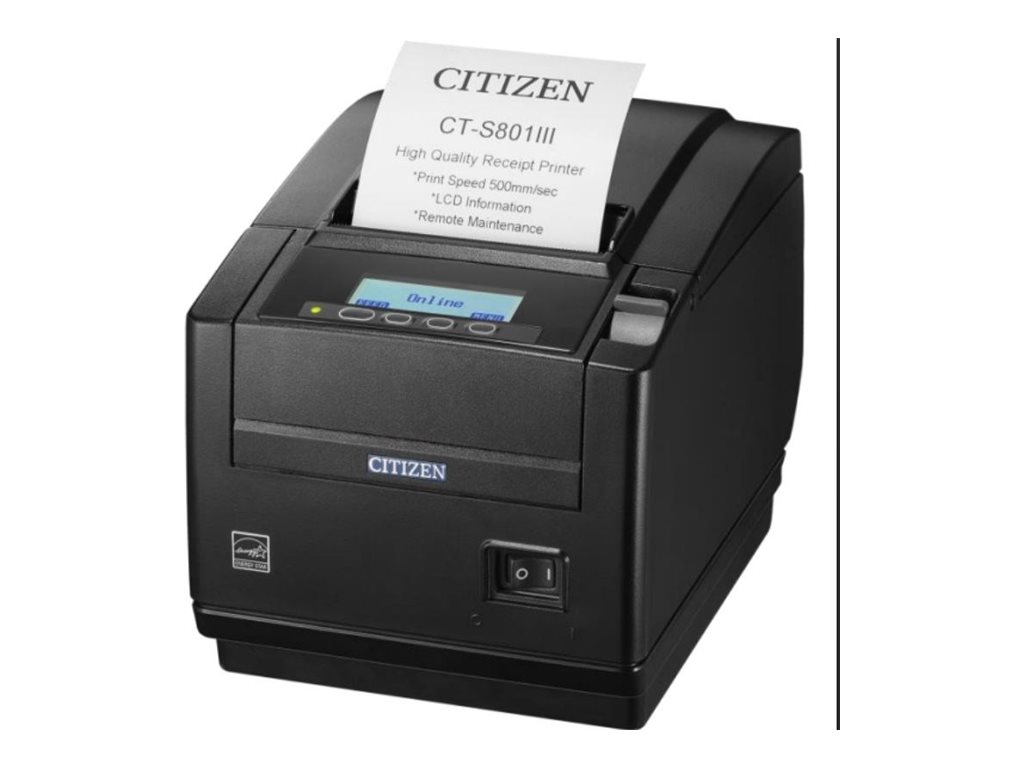 Citizen CT-S801III Bondrucker mit Cutter, Thermodirekt, 203 dpi, 500 mm/s, USB 2.0, Schwarz