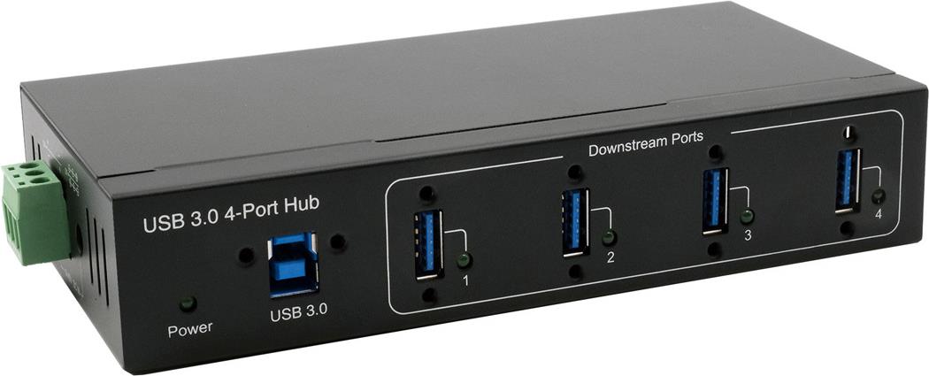 USB 3.2 HUB 4-Port Gen1 inkl.USB Kab inkl.USB-Kabel,DIN-Rail-Kit,VIA Chip (EX-11224HMVS)