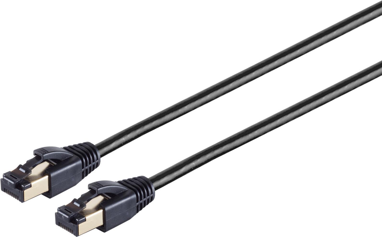 Helos Patchkabel F/FTP Cat 8.1 schwarz 2,0m -Twisted Pair, doppelt geschirmt, 4 x 2 x AWG 26 (08-41035)