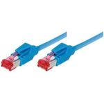 Patchkabel S/FTP, PiMF, Cat 6, blau, 0,5 m halogenfrei, mit Draka-Kabel und Hirosesteckern TM21 (bisherige Bezeichnung S/STP) (71800B)