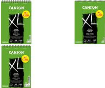 CANSON Skizzen- und Studienblock XL Zeichnen Aktion, DIN A3 50 Blatt, 160 g/qm, 297 x 420 mm, Block mit Kopfspirale, - 1 Stück (C40011001500)