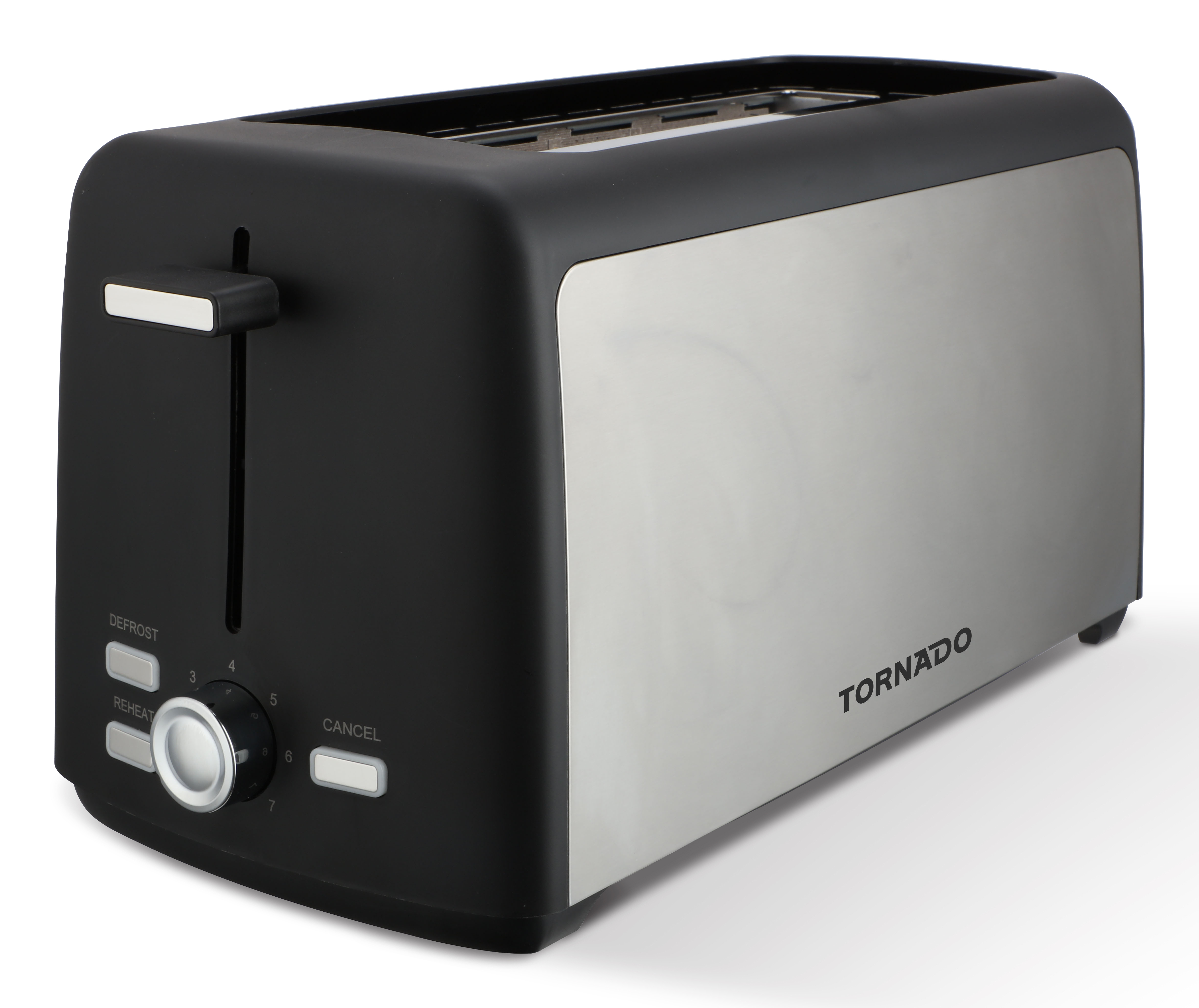 Tornado TTA-7402-GS Toaster 4 Scheiben 1400 W Schwarz, Silber