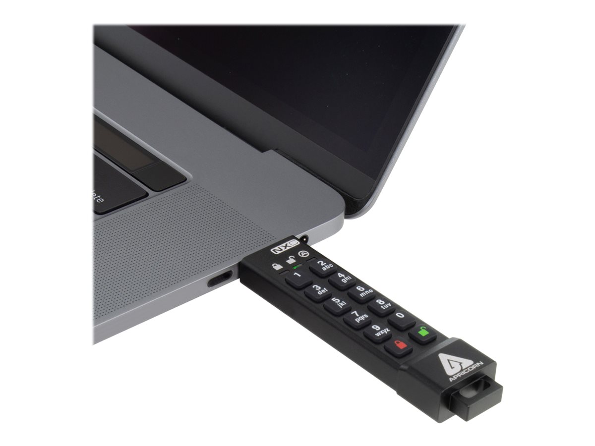 Apricorn Aegis Secure Key 3NXC 16 GB USB-C 3.2 Gen 1 FIPS 140-2 Level 3 Schwarz