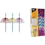 PAPSTAR Papier-Trinkhalm "Fireworks", 200 mm, blau/weiß aus Papier, Länge: 200 mm, Durchmesser: 6 mm, nachhaltig - 1 Stück (87783)