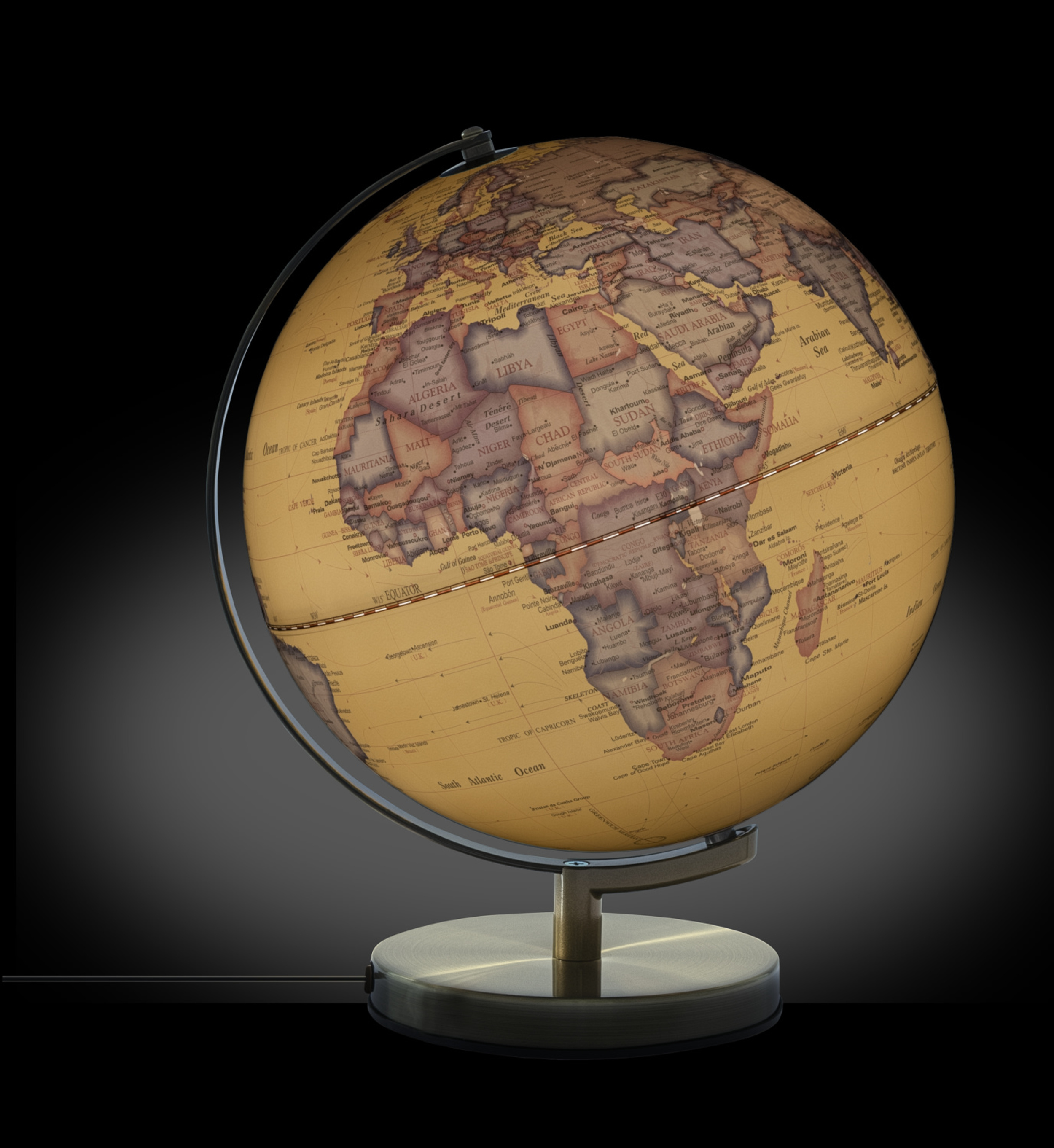 TROIKA STELLAR LIGHT TOUCH Antique Globus 30 cm USB Mehrfarbig