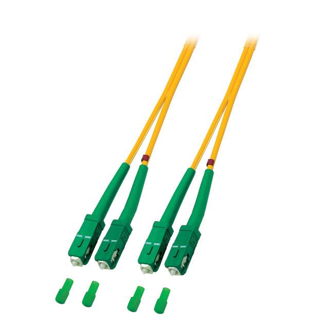EFB-Elektronik LWL Glasfaser-Patchkabel 2x SC/APC 8° Singlemode OS2 9/125 µm 0,5 m Gelb