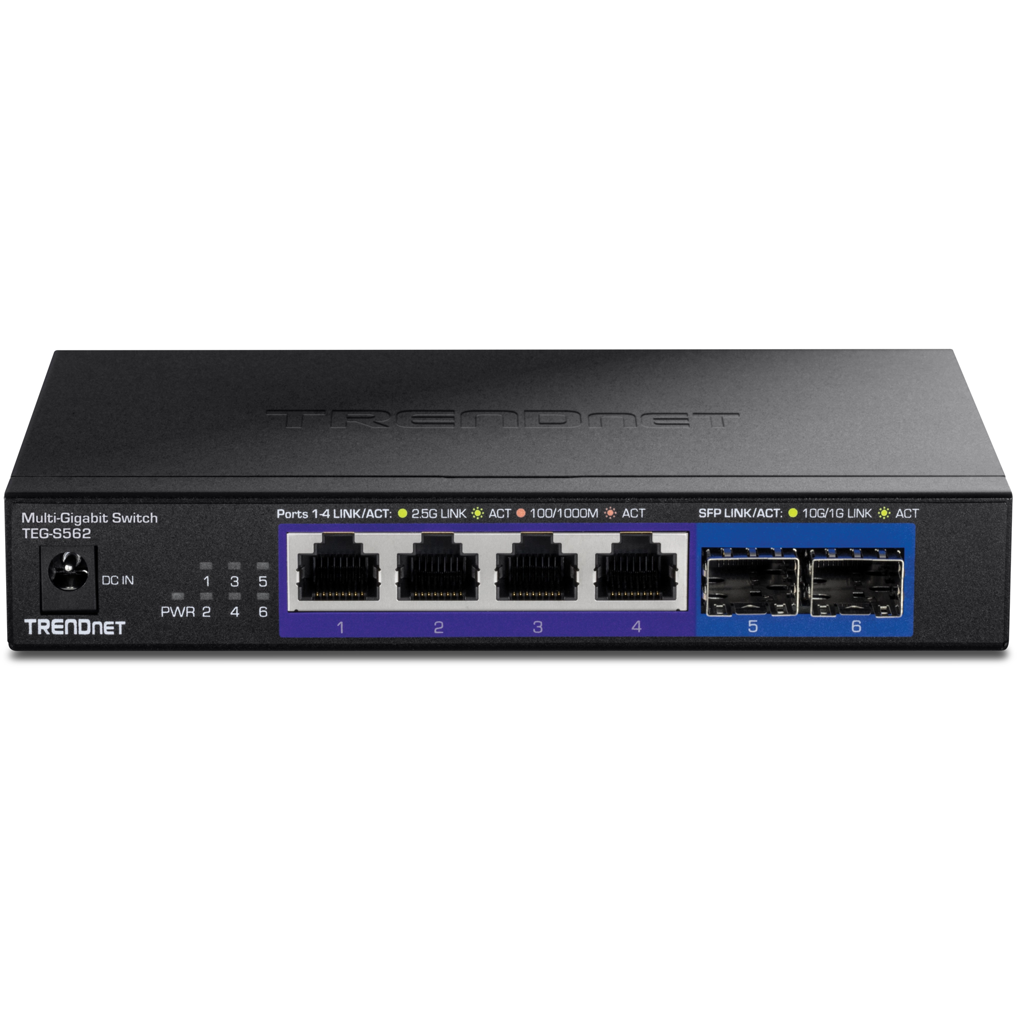 TRENDnet TEG-S562 Multi-Gigabit Switch 6 Ports unmanaged Schwarz