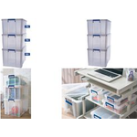 Fellowes Aufbewahrungsbox ProStore Bonus Set 2, 3er Set transparent klar, aus stoßfestem, recycelbarem PP, mit - 1 Stück (7731301)