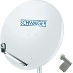 SCHWAIGER SAT Anlage 80 cm 4 Teilnehmer Quad-LNB (mit Switch) Hellgrau