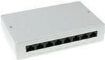 ACT Surface mounted box unshielded 8 ports CAT5E. Type: CAT5E Mountbox c5e 8 prt unshielded (FA5000)
