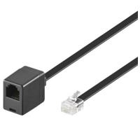 Wentronic Goobay Modularverlängerungskabel, Schwarz, 6 m - RJ12-Stecker (6P6C) auf RJ12-Buchse (6P6C) (68264)