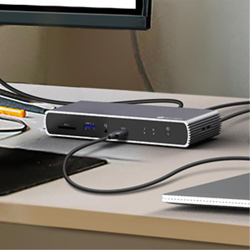 ICY BOX IB-DK4012-CPD Dockingstation 9-in-1 USB-C 100 W Anthrazit, Schwarz