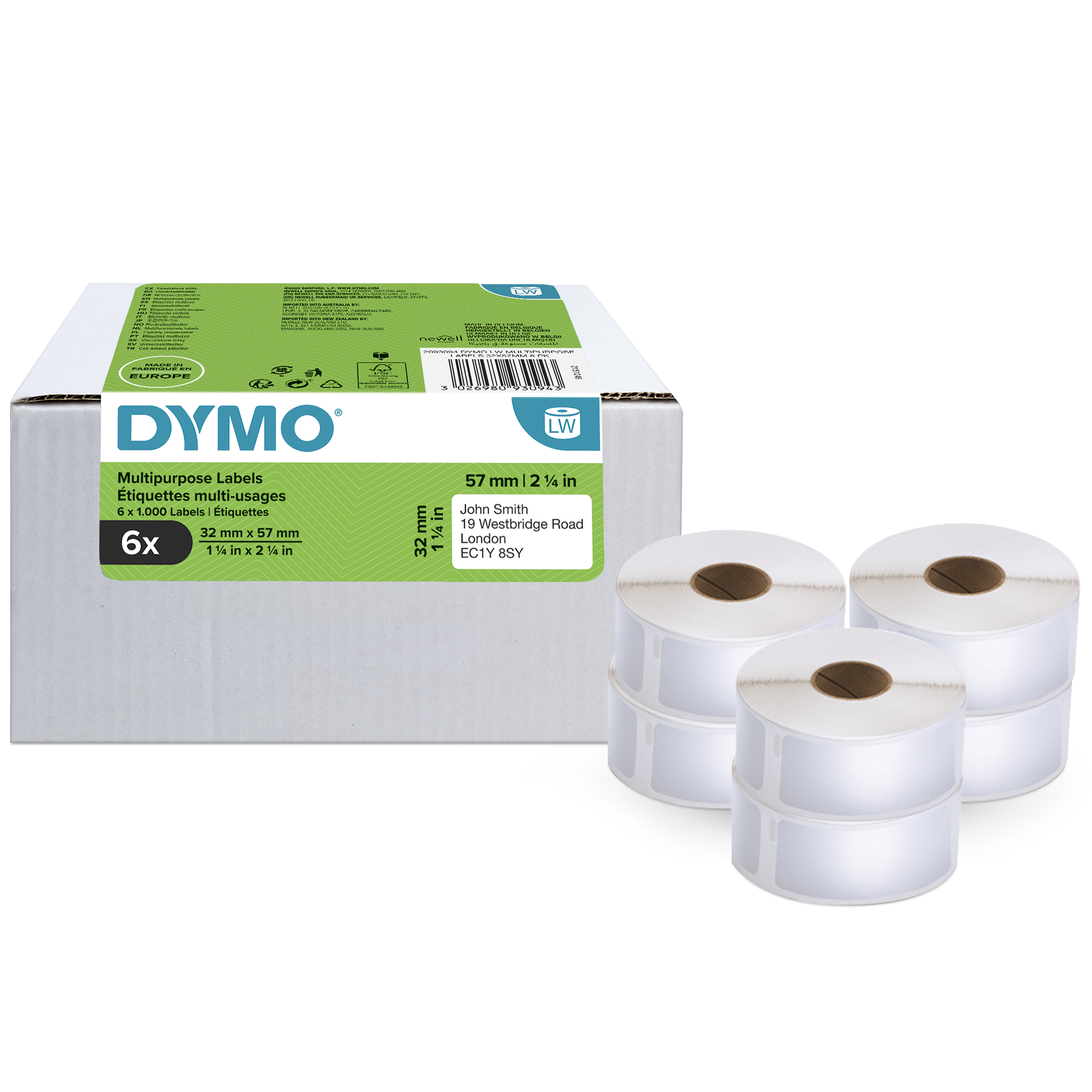 DYMO LabelWriter Medium - Mehrzwecketiketten 57 x 32 mm Weiß