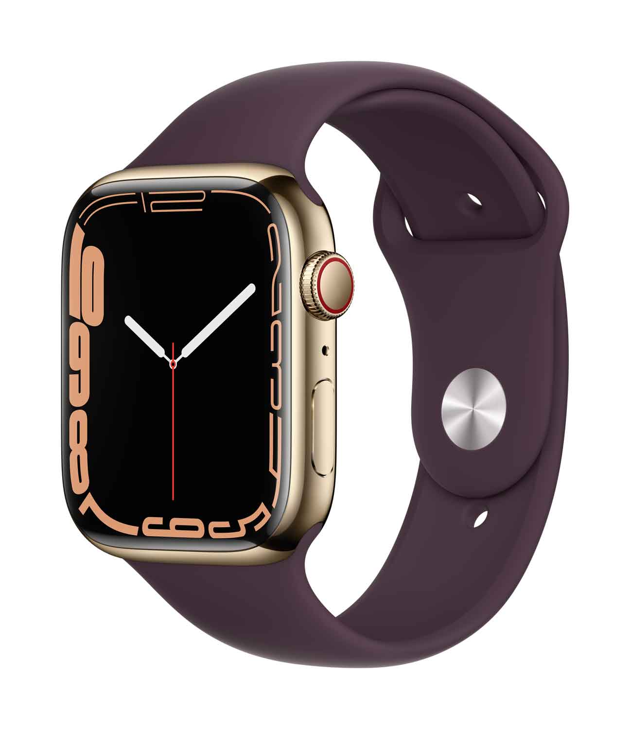 Apple Watch S7 Edelstahl 45mm Cellular Gold Sportarmband 