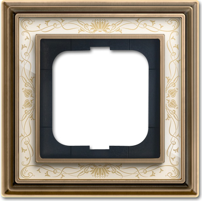 Busch-Jaeger 1754-0-4663. Produktfarbe: Bronze, Weiß, Material: Metall, Design: Schraubenlos (1754-0-4663)