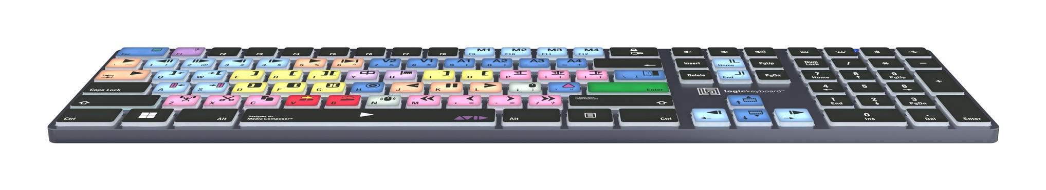 Logickeyboard LKB-MCOM4-TPC Tastatur QWERTZ Deutsch Schwarz