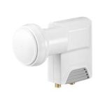 Wentronic Goobay Universal Twin LNB, Grau-Weiß - digitaler SAT-LNB (DVB-S2) für 2 Teilnehmer (4K/HDTV/3D Empfang) (67270)