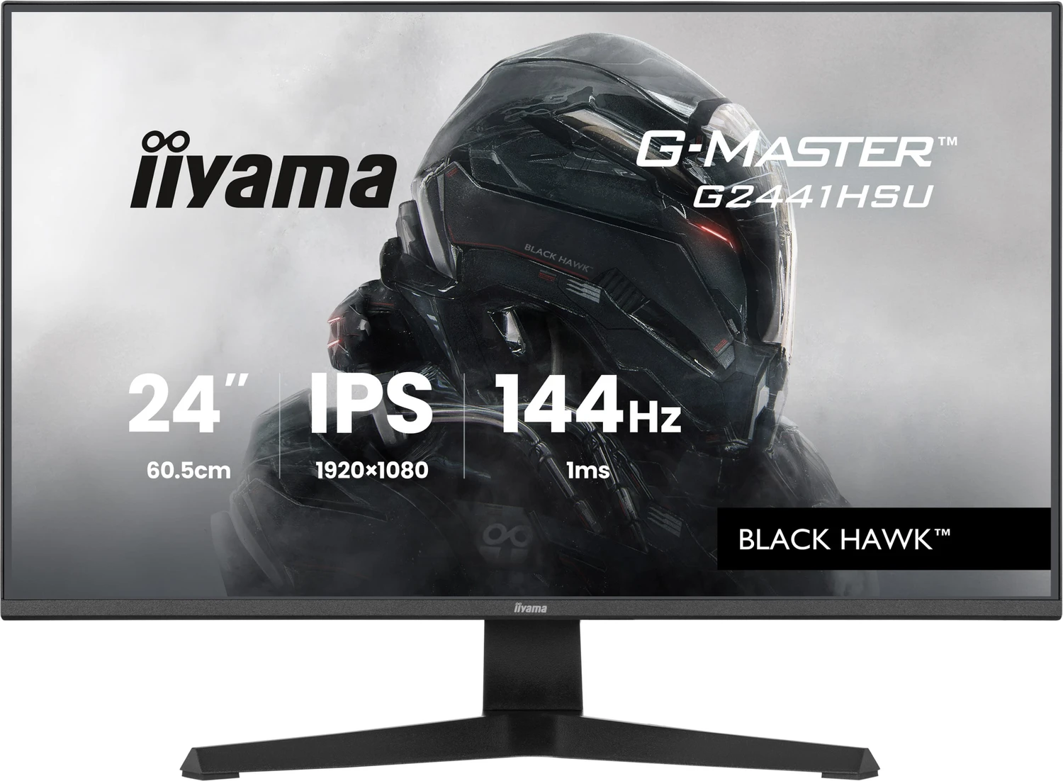 Iiyama G-Master G2441HSU-B1 Black Hawk Gaming-Monitor 60.5 cm (23.8 Zoll), schwarz, FullHD, IPS, HDMI, DP, Free-Sync, USB-Hub, 144Hz Panel (G2441HSU-B1)