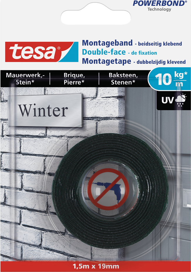 TESA Montageband Tesa® POWERBOND Schwarz (L x B) 1500 mm x 19 mm Inhalt: 1 Rolle(n) (77748-00000-00)